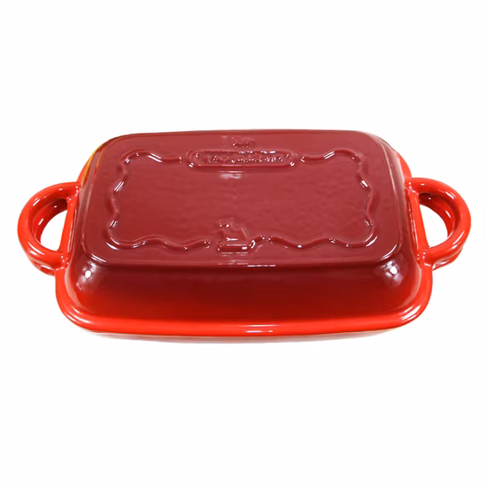 Cookwin Amazon Hot Sale Baker rectangulaire en fonte émaillée avec couvercle à double usage comme poêle à griller