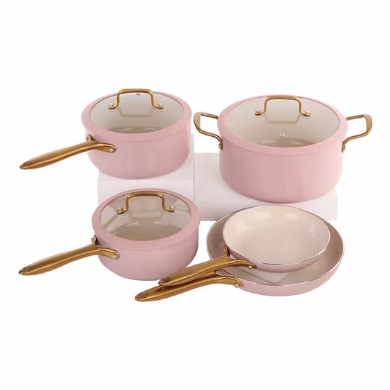 Ensemble de casseroles en aluminium anodisé dur, 8 pièces, pour la cuisine domestique