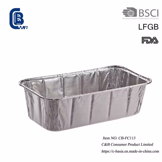 Récipient jetable d'emballage alimentaire de gril de papier d'aluminium avec le couvercle en plastique, récipient de produits de boulangerie, casserole 6